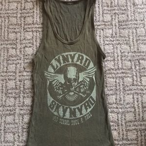 Lynyrd Skynyrd green tank top stretchy